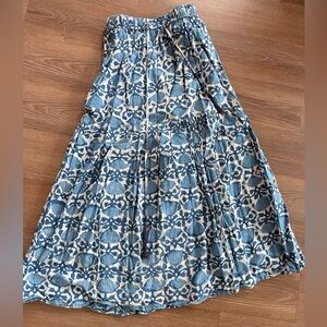 Blue Floral Maxi Skirt